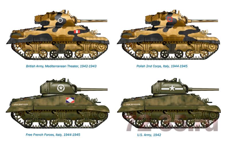 Танк M4A2 SHERMAN III (2 шт) 7511_profiliLR.jpg