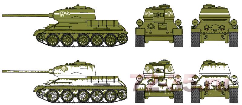 Танк Т-34/85 (2 быстросборные модели) 7515_profiliLR_enl.jpg