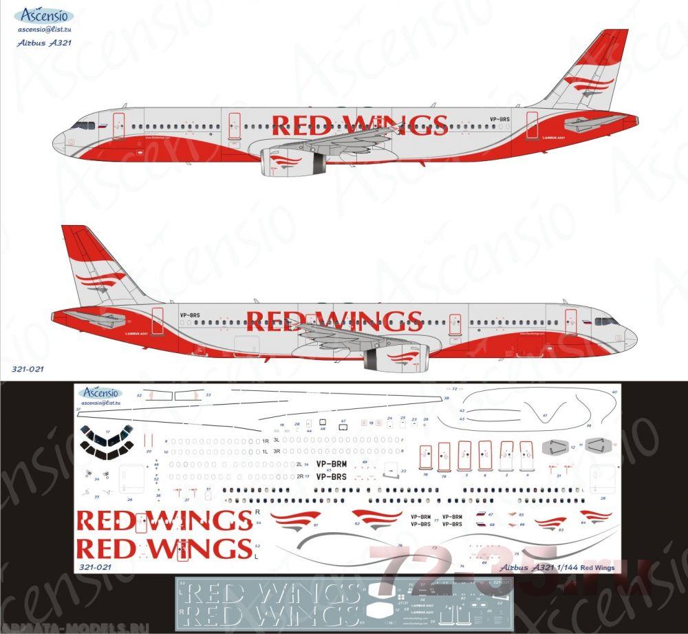 Декаль Airbus A320 Red Wings