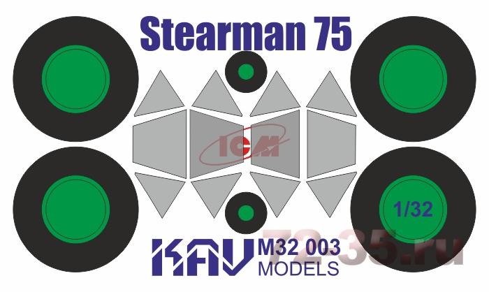 Окрасочная маска на Stearman 75 Kaydet (ICM)